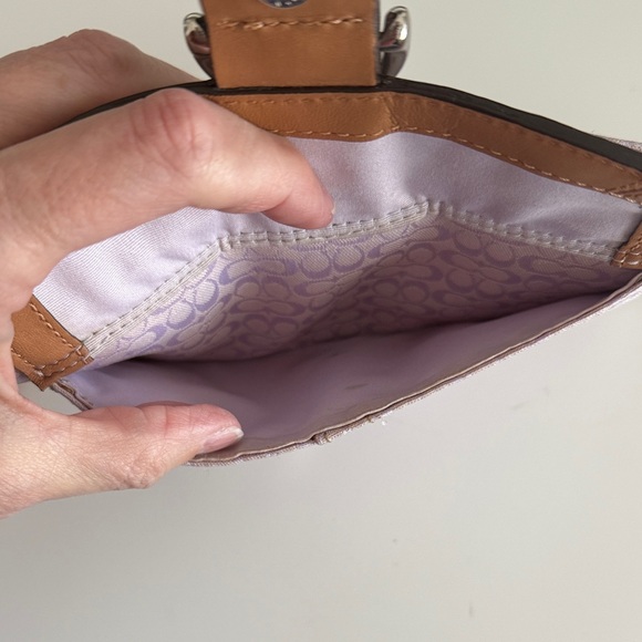 Coach Light Purple and Brown Wristlet - Picture 5 of 9